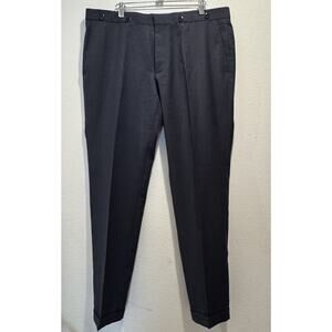 BOSS Hugo Boss Navy Virgin Wool Pants Men’s Size 38R Blue Check Classic Cuffed